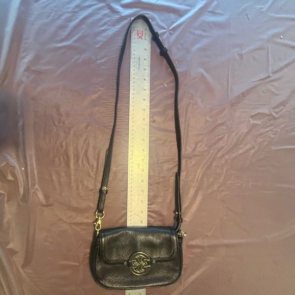 Tory Burch Amanda Black Leather Crossbody Bag with Gold Logo MSRP $295 - Picture 8 of 10
